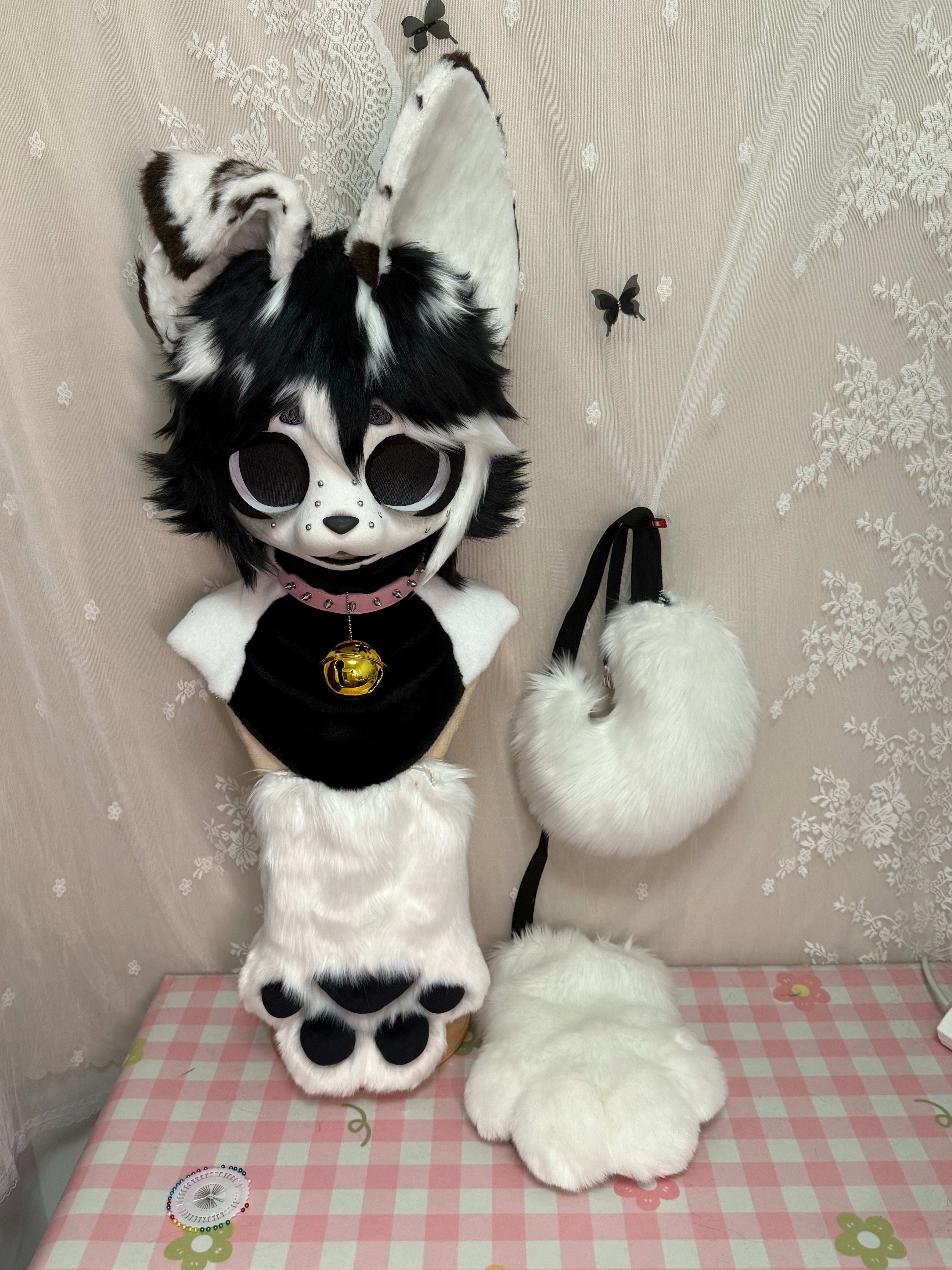 Punk Puppy Kemono Head Fursuit (Gift Handpaws+Tail)