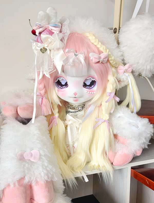 Cream Lamb Kig Head Fursuit (Gift Handpaws+Feetpaws+Tail)