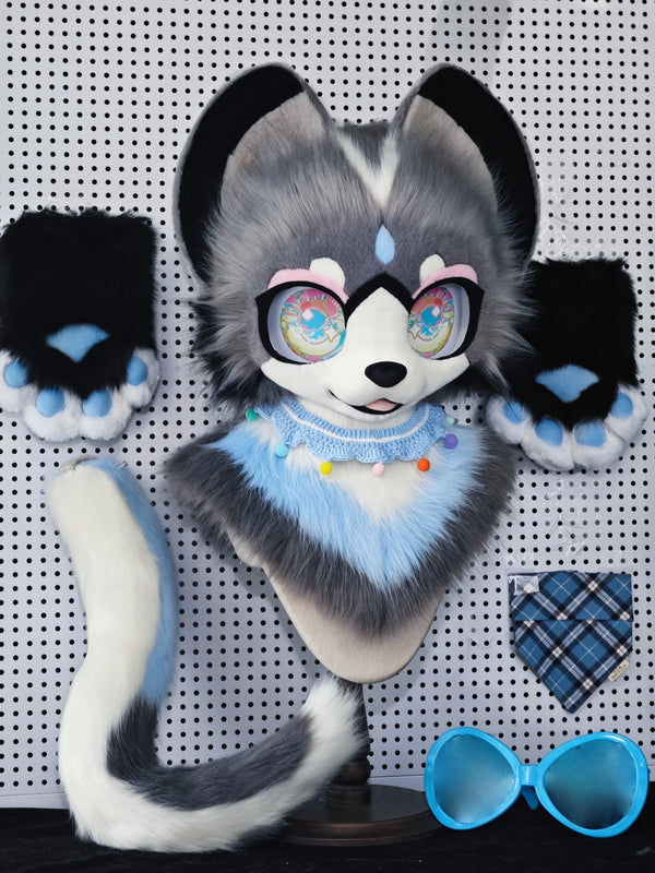 Rainbow Bear Kemono Head Fursuit (Gift Handpaws+Tail)