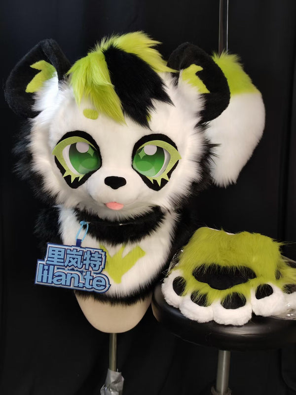 Bamboo Panda Kemono Head Fursuit (Gift Handpaws+Tail)