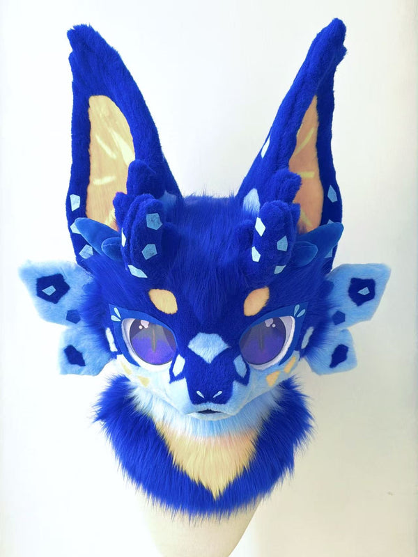 Blue Dragon Kemono Head Fursuit (Gift Handpaws+Tail)