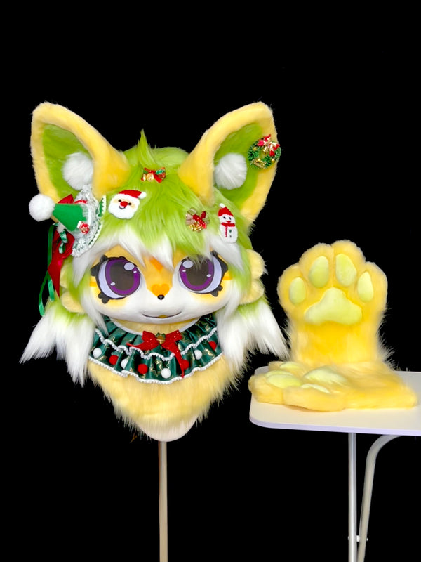 Christmas Fox Kemono Head Fursuit (Gift Handpaws)