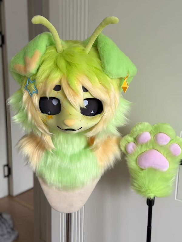 Alien Puppy Kemono Head Fursuit (Gift Handpaws+Scarf)