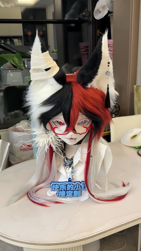 Black Red Fox Kig Head Fursuit