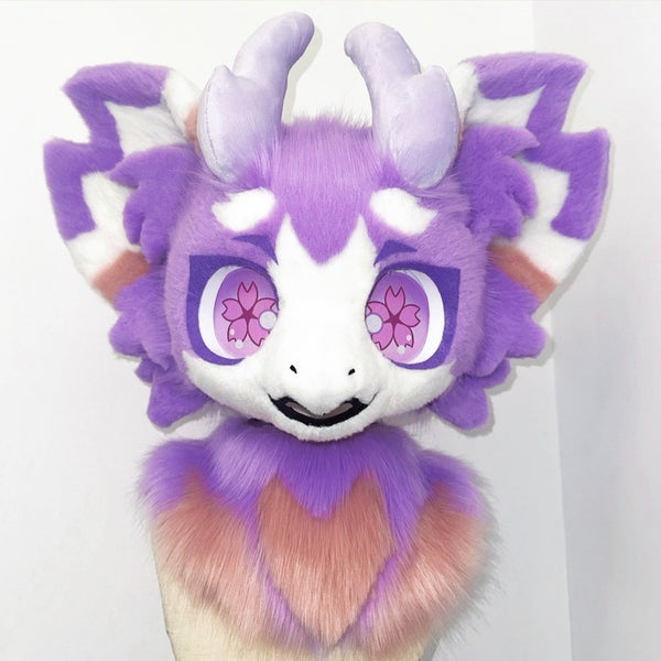 Sakura Dragon Kemono Head Fursuit (Gift Handpaws+Tail)
