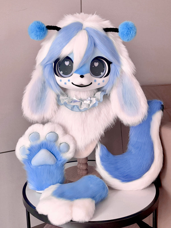 Blue Insect Bunny Kemono Heas Fursuits (Gift Handpaws+Tail)