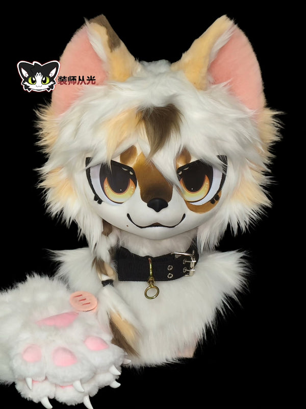Punk Pink Puppy Kemono Head Fursuit