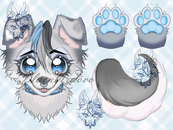 [ Deposit ] -Commission Head+Handpaws+Tail for BlackBird