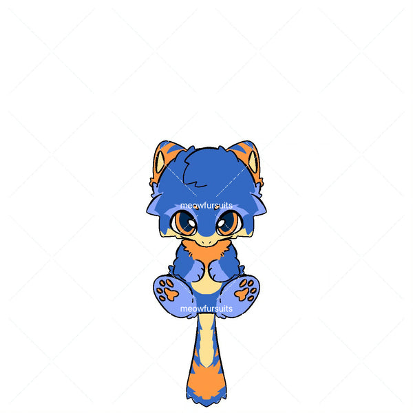 [Pre-sale adoption] - Blue Civet Kitten Kemono Fursuit Head