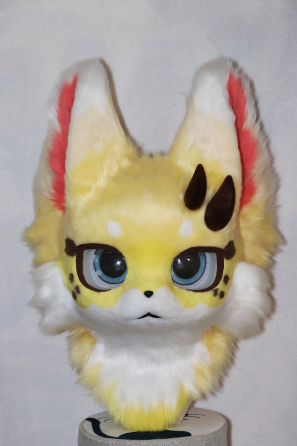 Yellow Puppy Kemono Head Fursuit (Gift Handpaws)
