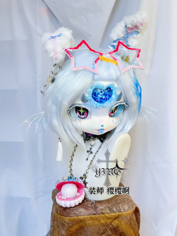 Blue Sea Bunny Kig Head Fursuit