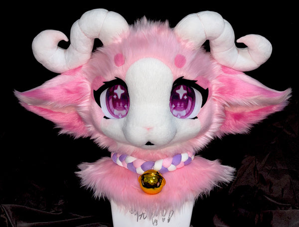 Pink Lamb Kemono Head Fursuit