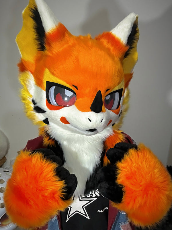 Flame Dragon Kemono Head Fursuit (Gift Handpaws)